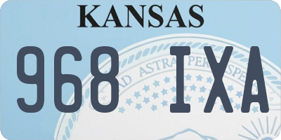 KS license plate 968IXA