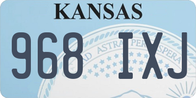 KS license plate 968IXJ