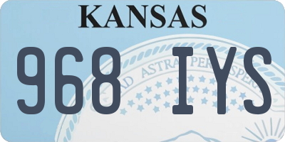 KS license plate 968IYS