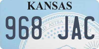 KS license plate 968JAC