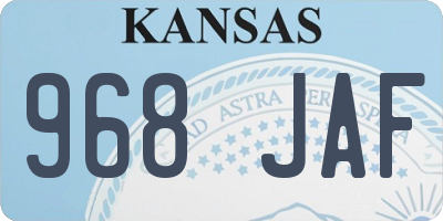 KS license plate 968JAF
