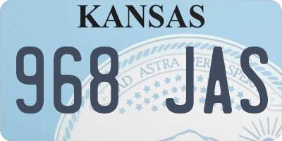 KS license plate 968JAS