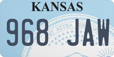 KS license plate 968JAW