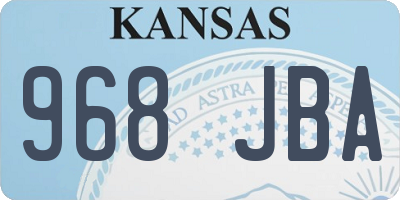 KS license plate 968JBA