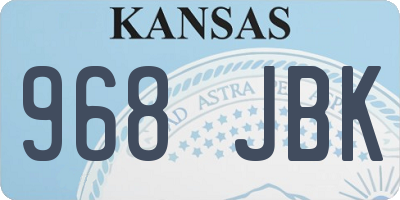 KS license plate 968JBK