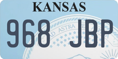 KS license plate 968JBP