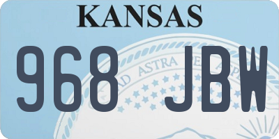 KS license plate 968JBW