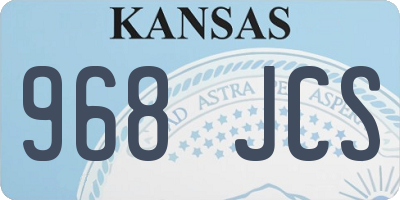 KS license plate 968JCS