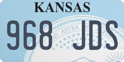 KS license plate 968JDS