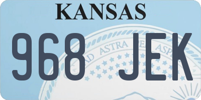 KS license plate 968JEK