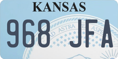 KS license plate 968JFA