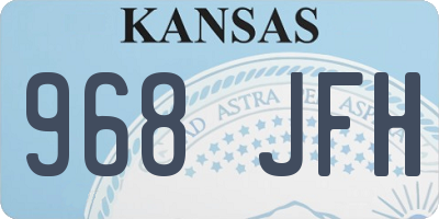 KS license plate 968JFH