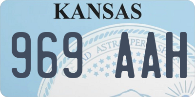 KS license plate 969AAH