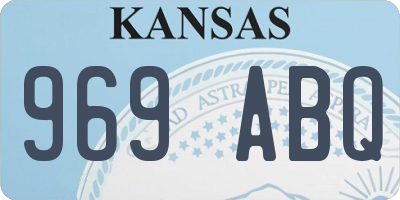 KS license plate 969ABQ