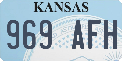 KS license plate 969AFH