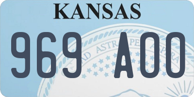 KS license plate 969AOO