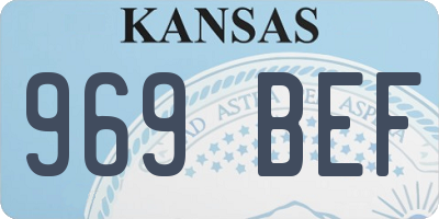 KS license plate 969BEF