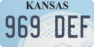 KS license plate 969DEF