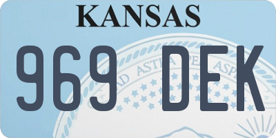 KS license plate 969DEK