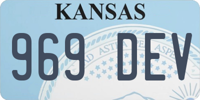 KS license plate 969DEV