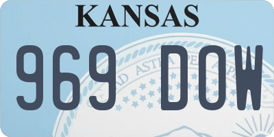 KS license plate 969DOW