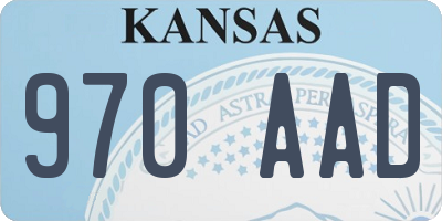 KS license plate 970AAD