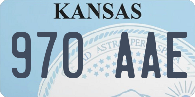 KS license plate 970AAE