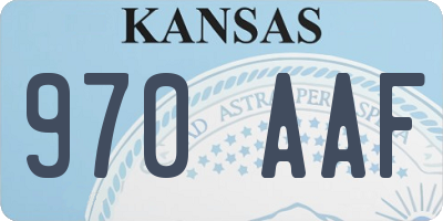 KS license plate 970AAF