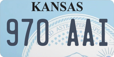 KS license plate 970AAI