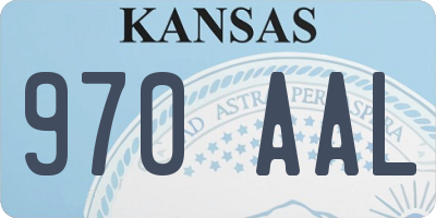 KS license plate 970AAL