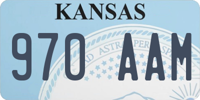 KS license plate 970AAM