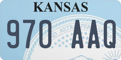 KS license plate 970AAQ