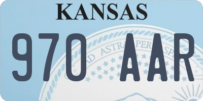 KS license plate 970AAR