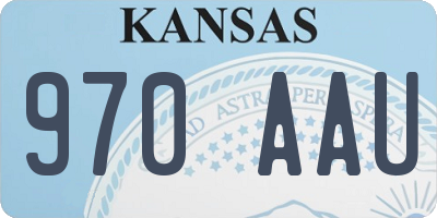 KS license plate 970AAU