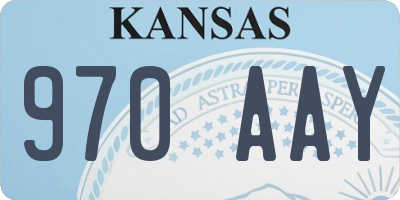 KS license plate 970AAY