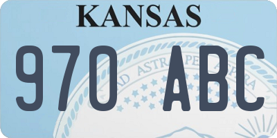 KS license plate 970ABC