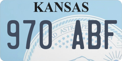 KS license plate 970ABF