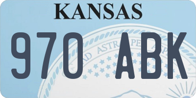 KS license plate 970ABK