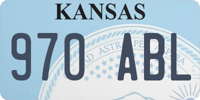 KS license plate 970ABL