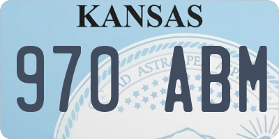 KS license plate 970ABM