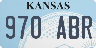 KS license plate 970ABR