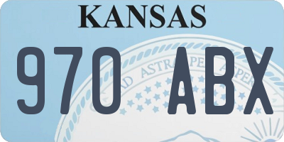 KS license plate 970ABX