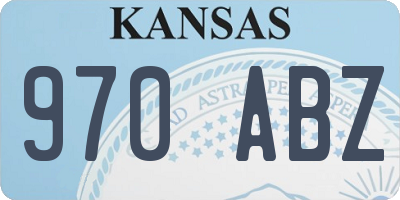 KS license plate 970ABZ