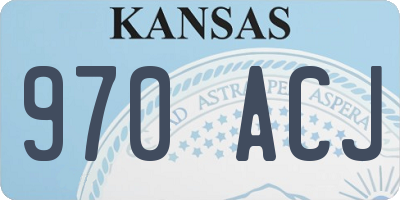 KS license plate 970ACJ