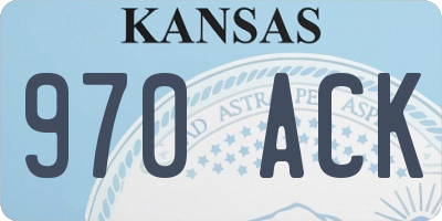 KS license plate 970ACK