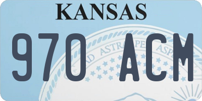 KS license plate 970ACM