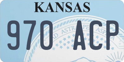 KS license plate 970ACP