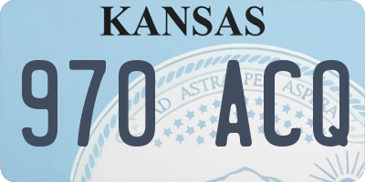 KS license plate 970ACQ