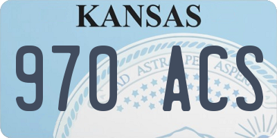 KS license plate 970ACS