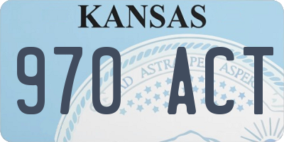 KS license plate 970ACT